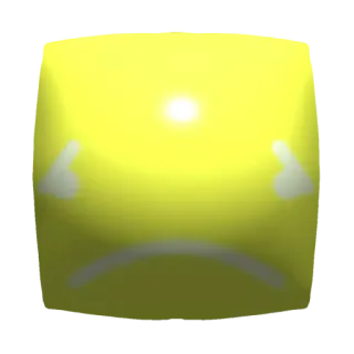 🤩 traurig, Würfel, gelb, verärgert, Gesicht, Emoji telegram sticker