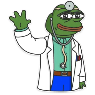 👨 Pepe the Frog frog, pepe, doctor, medical, stethoscope telegram sticker