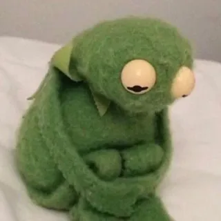 😒 Kermit muppet, verdrietig, kermit, pop, groen telegram sticker