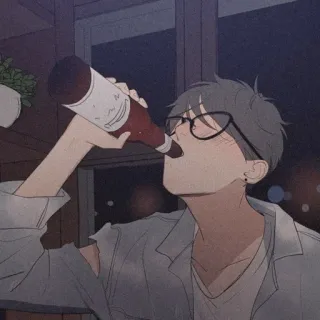 💱 picie, piwo, anime, kreskówka, postać, alkohol telegram sticker