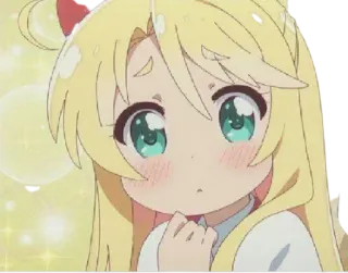 🥺 Anime, Lindo, Kawaii, Chica, Rubia, Personaje, Ilustración telegram sticker