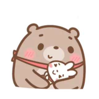 💖 urso, fofo, animal, desenho animado, kawaii, coração, amor, coelho telegram sticker