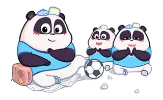 🐼 Panda, Animales, Dibujos animados, Fútbol, Lindo whatsapp sticker