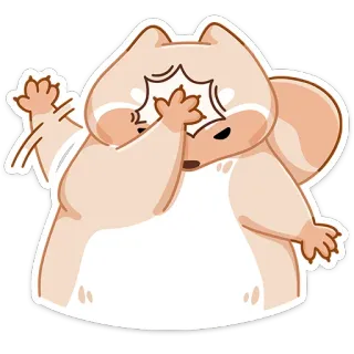 🤦‍♀ การ์ตูน, สัตว์, คาวาอิ, น่ารัก, ตลก, แฮมสเตอร์, เอามือกุมหน้า, สติกเกอร์ whatsapp sticker