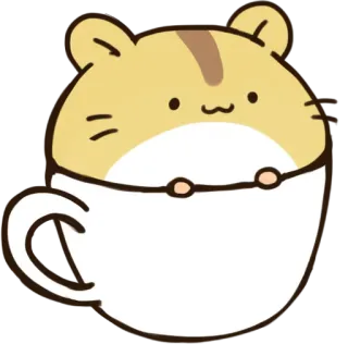 👀 hamster, cup, cute, animal, kawaii, pet, rodent telegram sticker