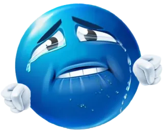 😭 Emoji, Triste, Llorando, Azul, Lágrimas, Expresión whatsapp sticker