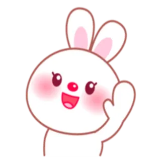 ✋ rabbit, cute, animal, cartoon, bunny, kawaii whatsapp sticker