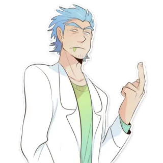 🖕 Rick Sanchez Rick and Morty Rick Sanchez, Rick and Morty, jari tengah, menyinggung, kartun, Adult Swim telegram sticker