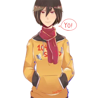 ✋ YOL Anime, Sjaal, Cartoon, Meisje, Personage telegram sticker