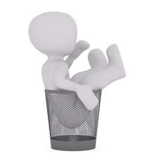 🗑 3d, stickman, trash, garbage, sad, bin, isolated telegram sticker