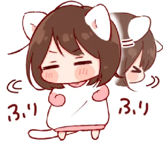 🎭 ふり anime, gadis kucing, imut, kawaii, gadis, Jepang telegram sticker