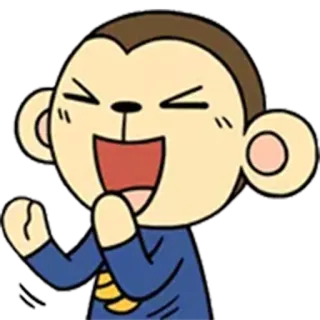 😆 mono, dibujos animados, riendo, emocionado, feliz telegram sticker