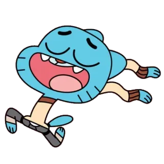 💃 Gumball The Amazing World of Gumball Cartoon, animiert, Gumball, Katze, blau whatsapp sticker