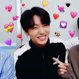 😄 Jungkook K-pop, singer, idol, love, heart, smile telegram sticker