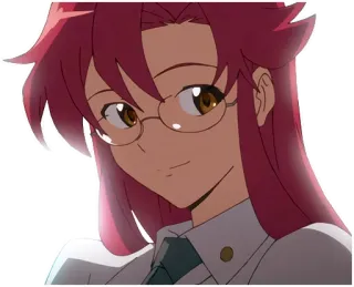🤓 anime, woman, glasses, character, red hair telegram sticker
