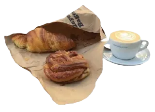 ☕️ croissant, pastry, coffee, latte, food, breakfast telegram sticker