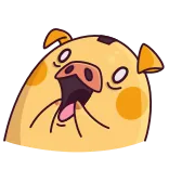 😍 porco, animal, desenho animado, fofo, expressão, surpresa, emoji telegram sticker