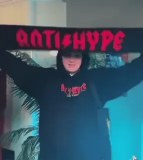 🚩 ANTI-HYPE anti-hype, abbigliamento, sciarpa, felpa con cappuccio telegram sticker