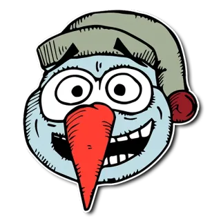 🤩 Снеговик, Зима, Праздник, Рождество, Мультфильм, Снег, Милый, Морозный telegram sticker