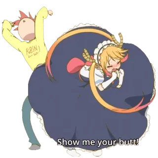 🔞 Show me your butt! Anime, Dessin animé, Fesses, Requête whatsapp sticker