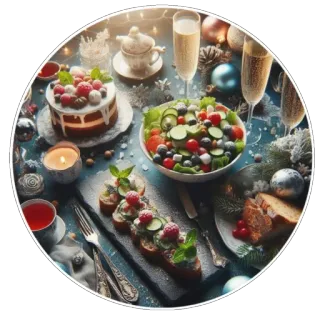 🍽️ đồ ăn, lễ kỷ niệm, giáng sinh, bữa tối, bữa tiệc, lễ hội whatsapp sticker