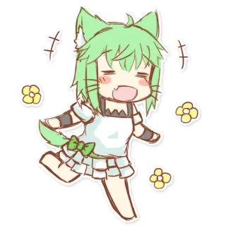 😄 Anime, Mèo gái, Chibi, Dễ thương, Kawaii telegram sticker