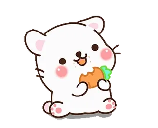 🥕 หมี, น่ารัก, แครอท, สัตว์, มีความสุข, คาวาอิ telegram sticker