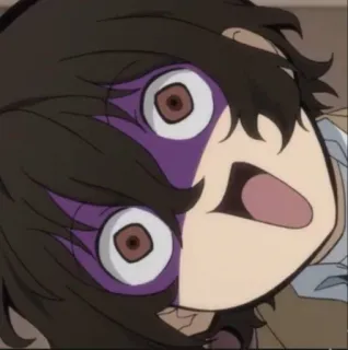 🥂 Dazai Osamu Bungou Stray Dogs Anime, Dazai, Bungou Stray Dogs, geschockt, lustig, Charakter whatsapp sticker