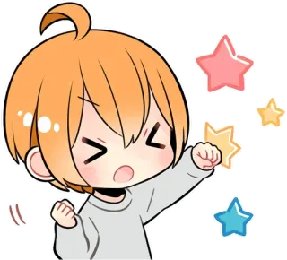 😃 动漫, 庆祝, 星星, 快乐, 卡通 telegram sticker