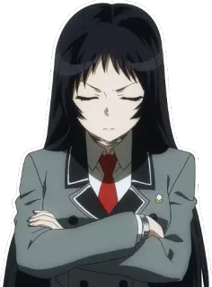 😔 anime, girl, uniform, schoolgirl, serious whatsapp sticker