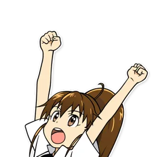 🙂 Anime, Mädchen, Fröhlich, Aufgeregt telegram sticker