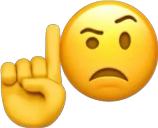 ✋ อีโมจิ, ชี้, นิ้ว, มือ, สีเหลือง, รำคาญ, สีหน้า, การสื่อสาร telegram sticker