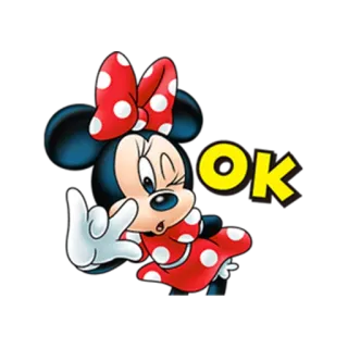 👍 Minnie Mouse OK minnie, disney, cartone animato, ok, personaggio, topo telegram sticker