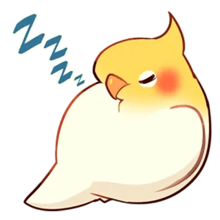💤 ZZZ chim, ngủ, dễ thương, động vật, hoạt hình, vàng telegram sticker