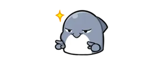 🦈 dauphin, animal, mignon, dessin animé, personnage, montrant du doigt telegram sticker