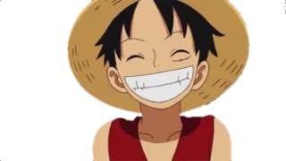😄 Monkey D. Luffy One Piece 애니메이션, 원피스, 루피, 만화, 웃는, 밀짚모자 telegram sticker