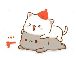 😅 kucing, imut, musim dingin, binatang, kawaii telegram sticker