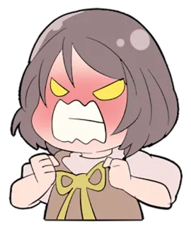 😡 生气, 动漫, 卡通, 女孩, 愤怒, 沮丧 telegram sticker