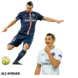 ⚽ Zlatan Ibrahimović ALI'AFSHAR sepak bola, atlet, sepak bola, olahraga, Zlatan Ibrahimović, PSG telegram sticker
