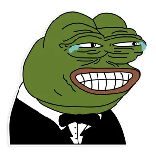 😂 Pepe the Frog Pepe the Frog, meme, internet meme, frog, tuxedo telegram sticker