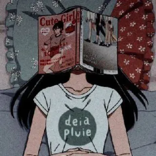 ✨ Cute GIRL アニメ, エモい, 雑誌, レトロ, 女の子, 可愛い telegram sticker