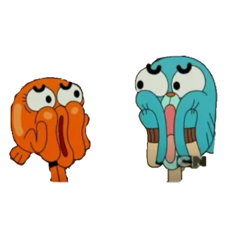 😱 Gumball and Darwin The Amazing World of Gumball Cartoon, animiert, lustig, geschockt, Gumball, Darwin, The Amazing World of Gumball whatsapp sticker