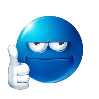 👍 emoji, polegar para cima, azul, gosto, aprovação whatsapp sticker