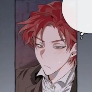🌑 anime, manga, cartoon, redhead, man, character telegram sticker