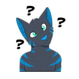 ❓ 고양이, 질문, 털복숭이, 동물, 혼란스러움, 생각, 귀여운 whatsapp sticker