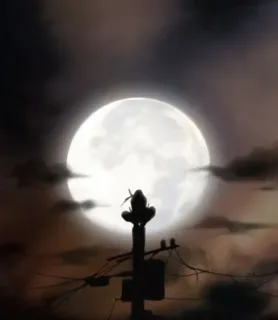 😎 Itachi Naruto anime, ninja, moon, silhouette, itachi, naruto telegram sticker