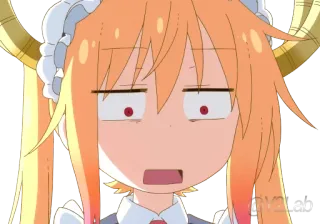 😨 Tohru Miss Kobayashi's Dragon Maid Anime, Dragón, Maid, Tohru, Divertido, Reacción whatsapp sticker