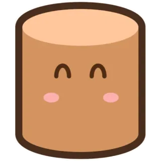 ⚪️ 귀여운, 카와이, 원통, 스마일리, 만화 telegram sticker