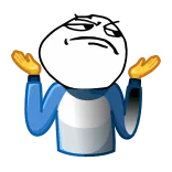 😅 meme, trollface, internet meme, shrug, gesture, expression telegram sticker
