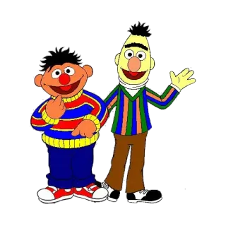 🖐 Bert and Ernie Sesame Street bert, ernie, sesame street, friends, characters, tv show whatsapp sticker